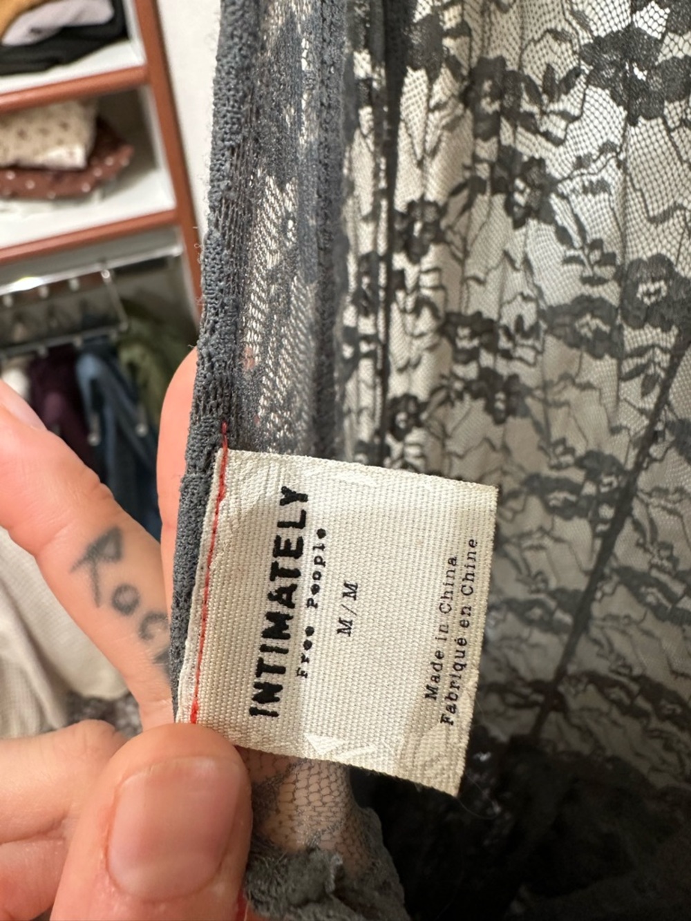 Lace Overlay Handkerchief Hem Dress - grey - Picture 4 of 4